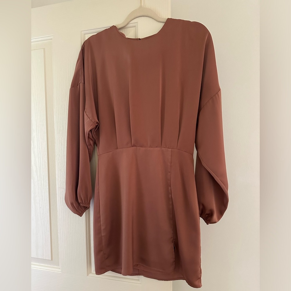 Mauve satin cocktail dress